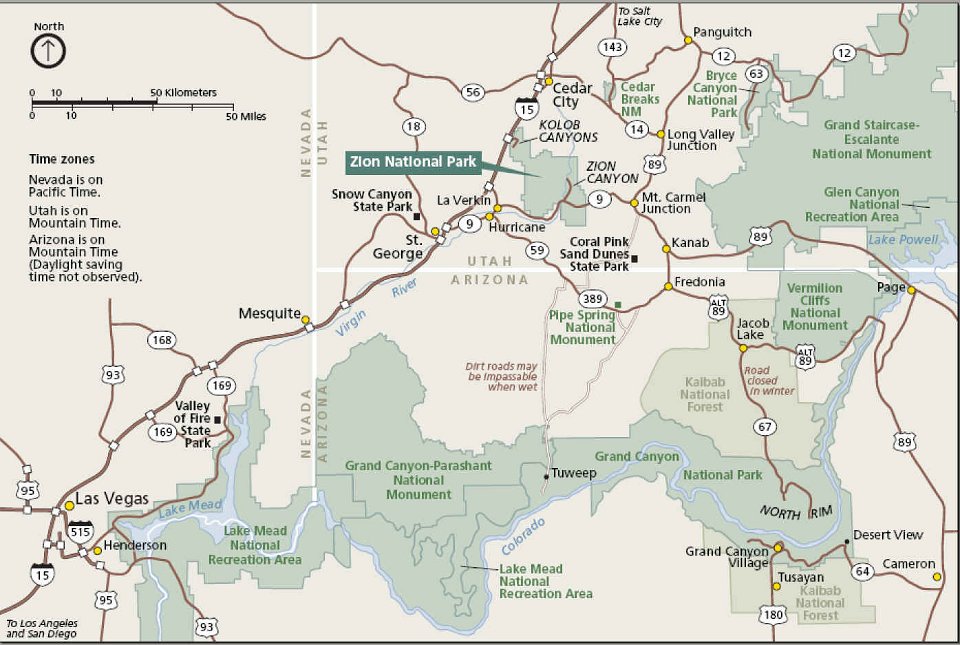 geography zion national park