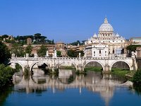 The Vatican Seen Past the Tiber River Rome Italy display